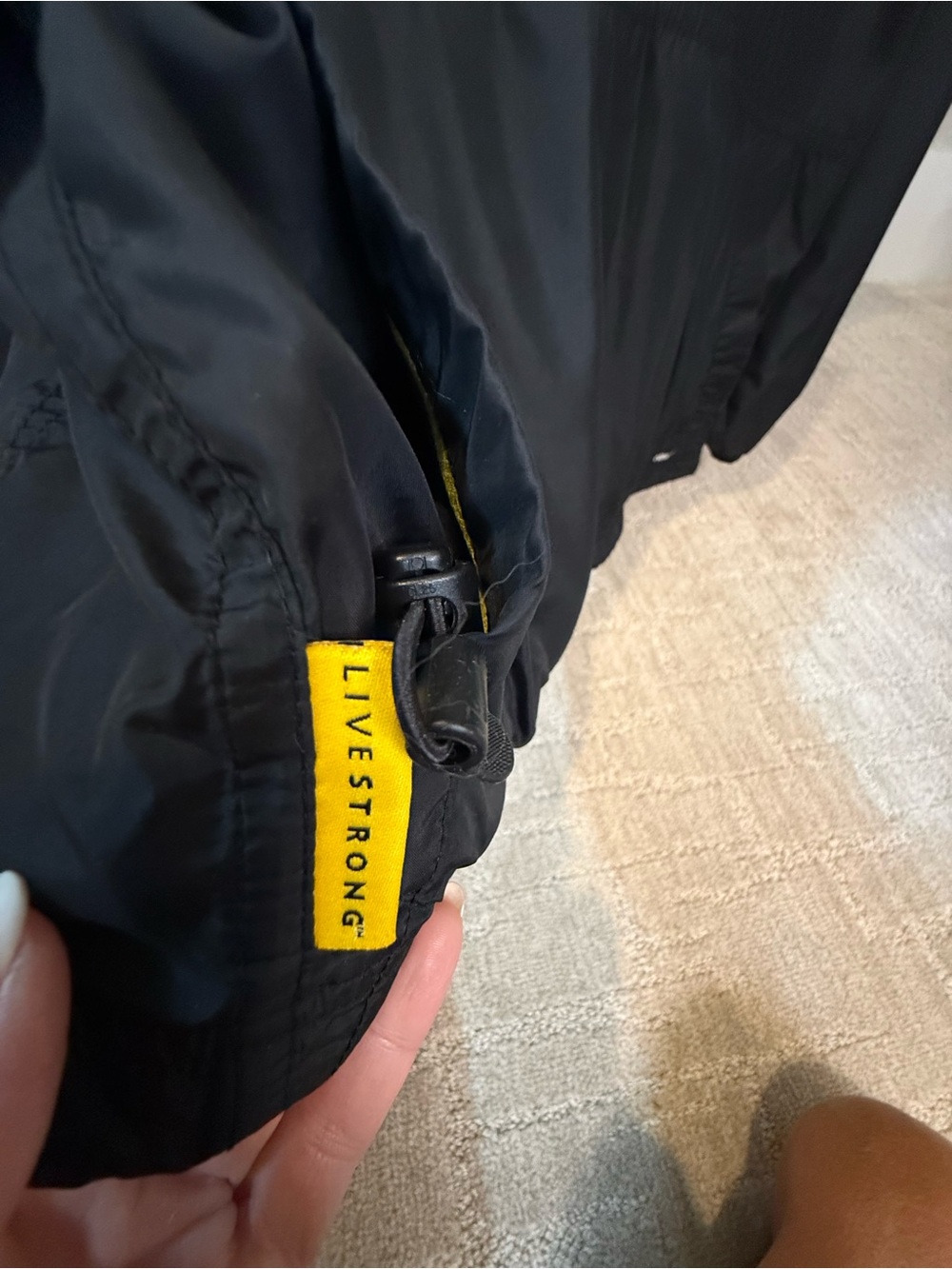 Nike Black and Yellow Livestrong Hooded Windbreaker Jacket - Picture 6 of 11